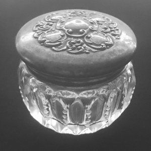 Small Vintage Glass Trinket Jar With Lid